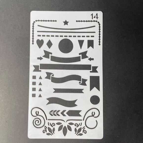 Reusable Art Planner Stencil Lines Banners Checklist Boxes Flags Boarders mq Mix - Picture 1 of 3